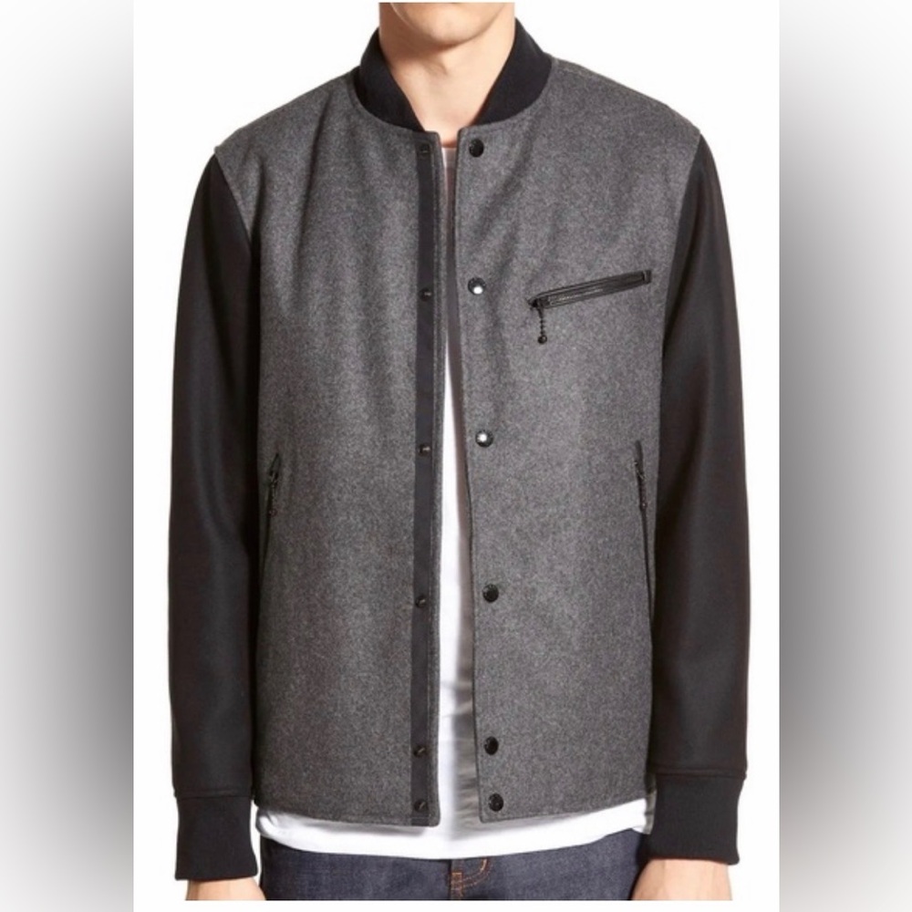 Rag & Bone Irving Baseball Bomber Jacket, Size L